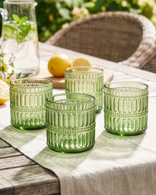 Single Green Glass Tumblers - Merida Green Tumbler Glass