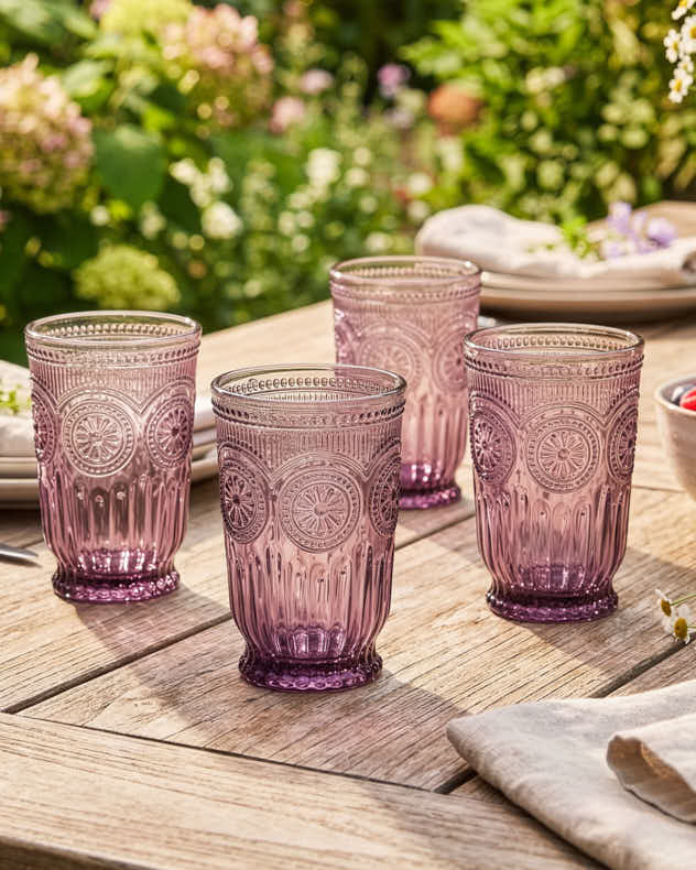 Single Purple Glass Tumblers - Zamora Purple Highball Tumbler