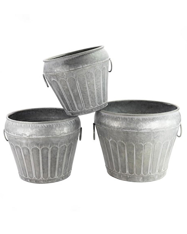 Set of 3 Metal Urn Planters