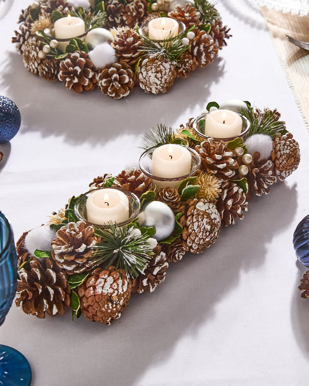 Candle Holders Tealight Wreath - Silver Christmas Candle Holder Collection