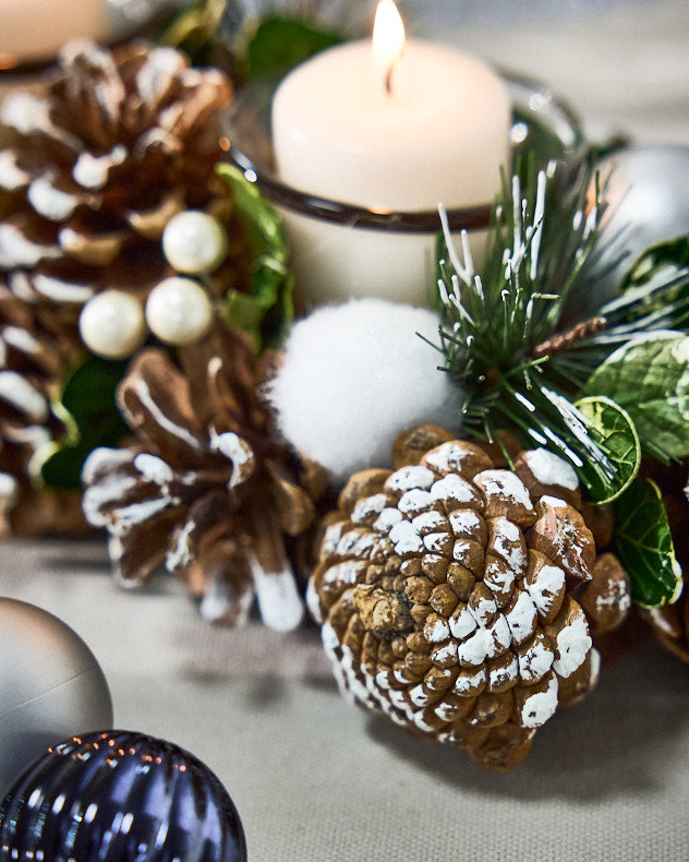 Bougeoir Forêt de Pins Boule de Neige