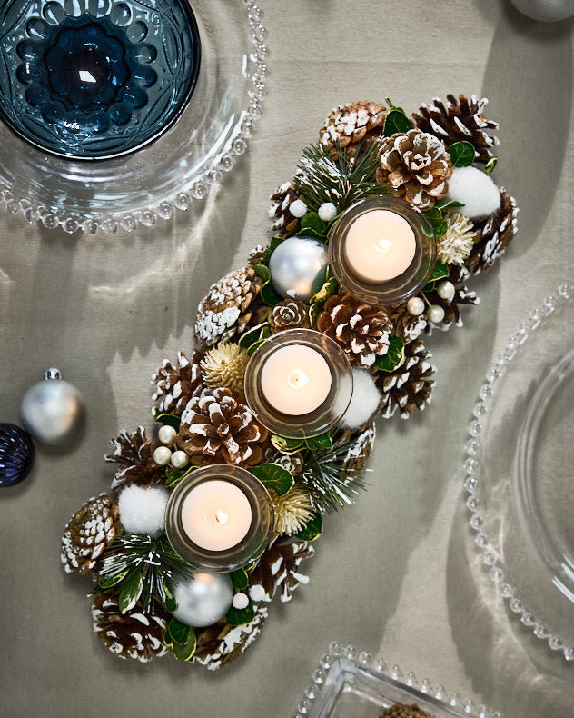 Bougeoir Forêt de Pins Boule de Neige