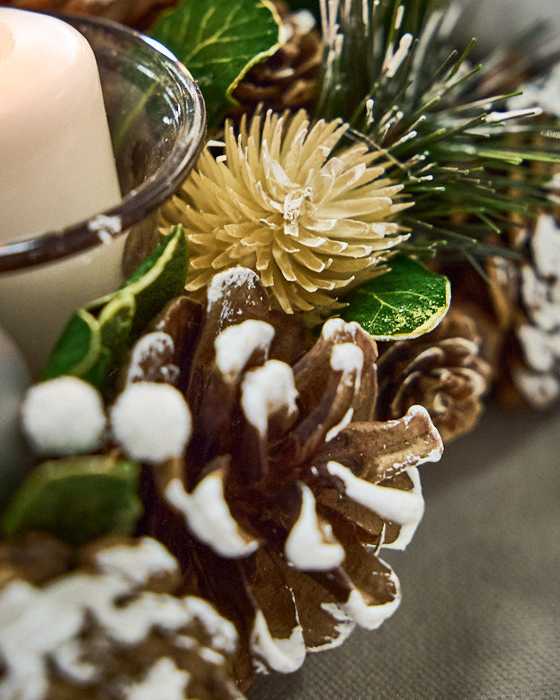 Bougeoir Forêt de Pins Boule de Neige