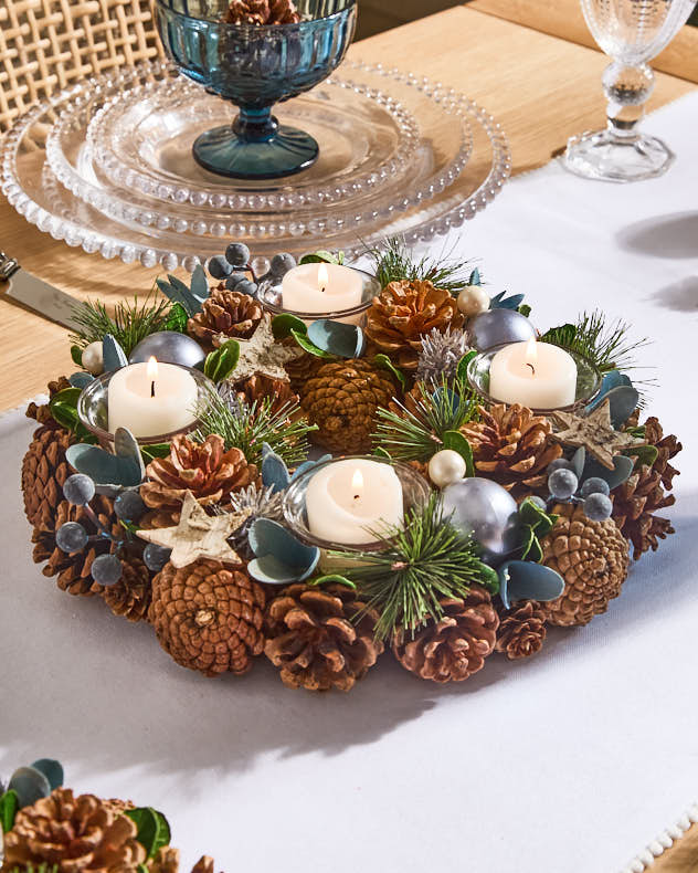 Moonlight Blue Christmas Candle Holder Collection