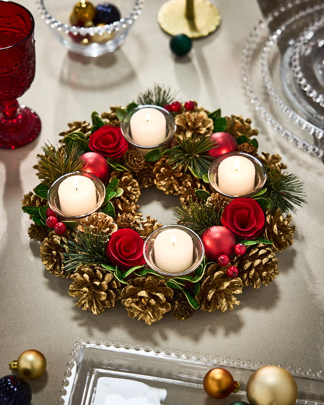 Berries & Baubles Round Tealight Holder