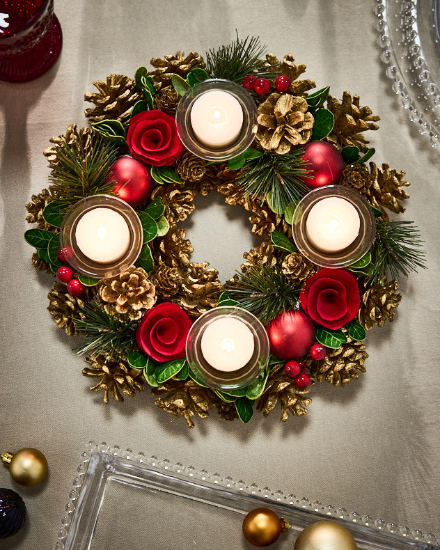 Berries & Baubles Round Tealight Holder