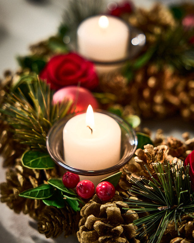 Berries & Baubles Round Tealight Holder