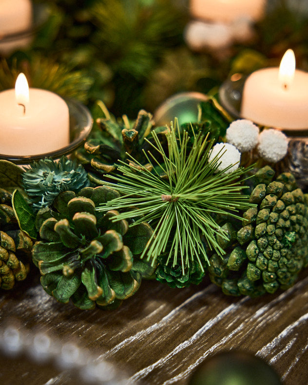Candle Holders - Woodland Green Round Tealight Holder