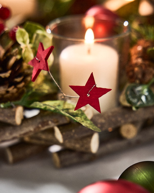 Red Bauble Tealight Centrepiece 23cm