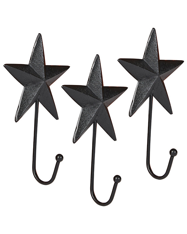 Set of 3 Star Wall Hooks