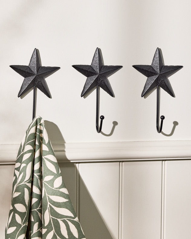 Set of 3 Star Wall Hooks