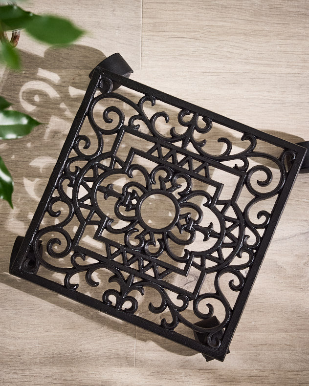 Garden Accessories - Large Ornate Rolling Plant Stand