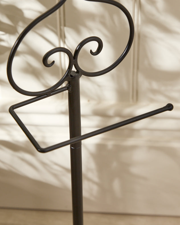 Ornate Cast Iron Standing Toilet Roll Holder