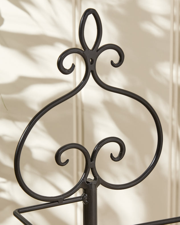 Ornate Cast Iron Standing Toilet Roll Holder