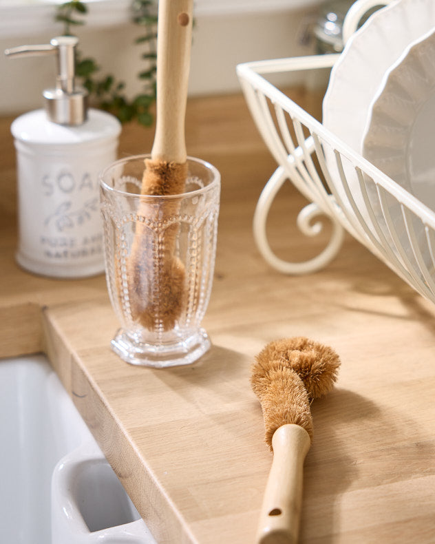 Natural Wood Kitchen Accessories - Set of 2 Wooden Bottle Brushes