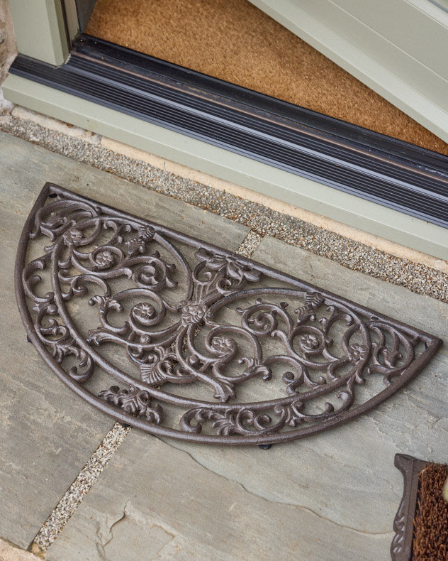 Brown Recycled Iron Doormats - Cast Iron Crescent Doormat