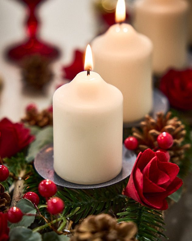 Christmas Rose Pillar Candle Holder