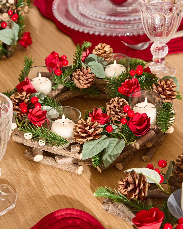 Candle Holders Taper Candle Holder - Christmas Rose Candle Holder Collection