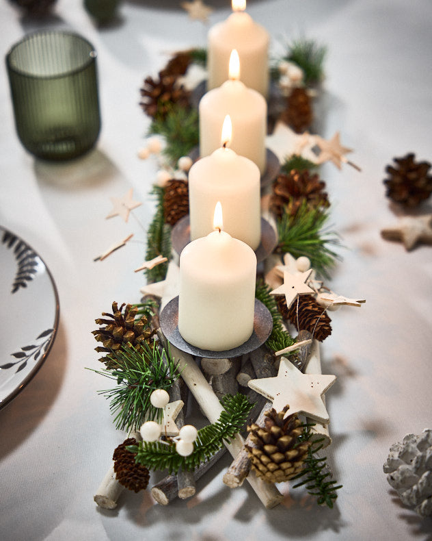 Winter Pinecone Forest Candlestick Holder