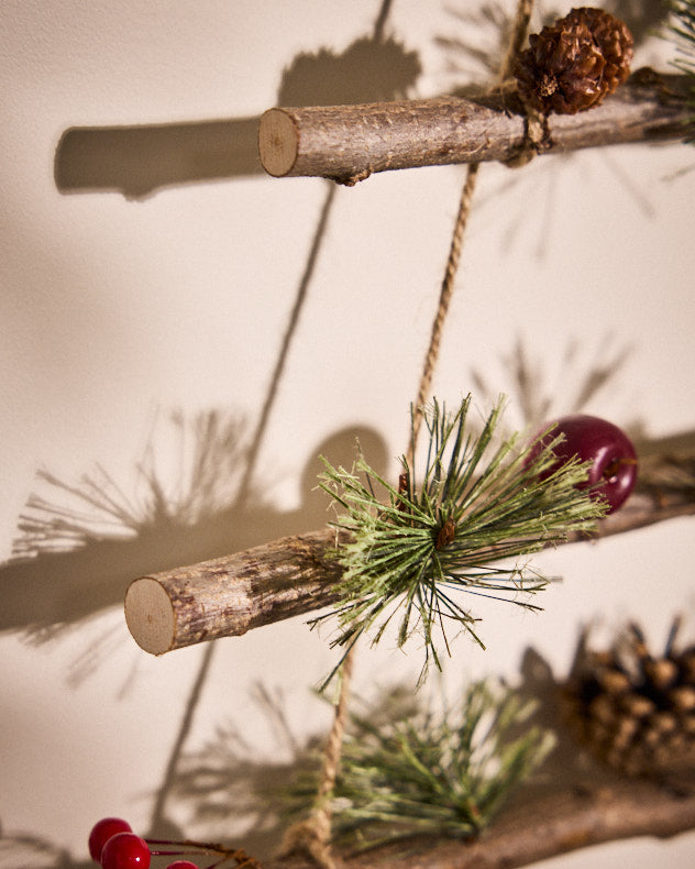 Candied Apple Wall Tree Ladder closeup