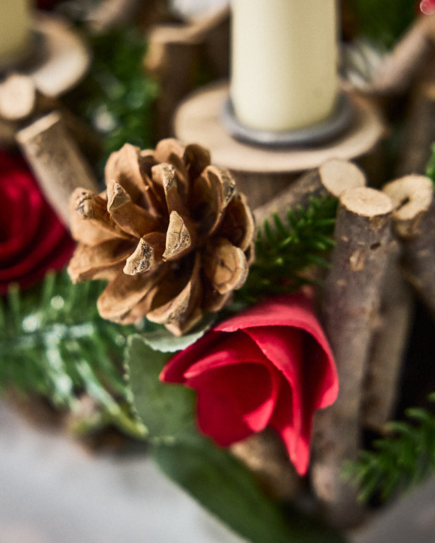 Rosy Woodland Candlestick Holder