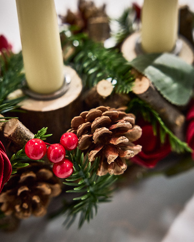 Candle Holders - Christmas Roses Four Dinner Candle Holder