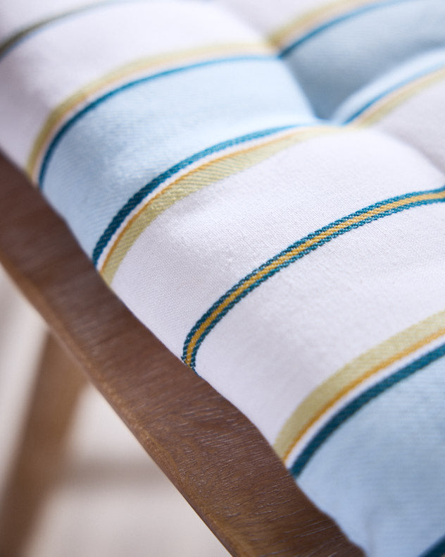 Set of 2 Heybrook Striped Seat Pads with Ties