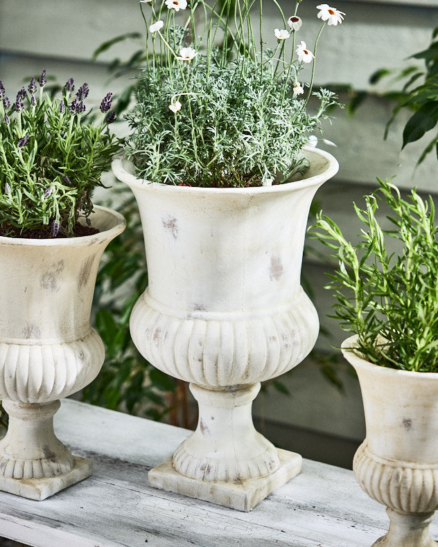 Granada White Urn Planters