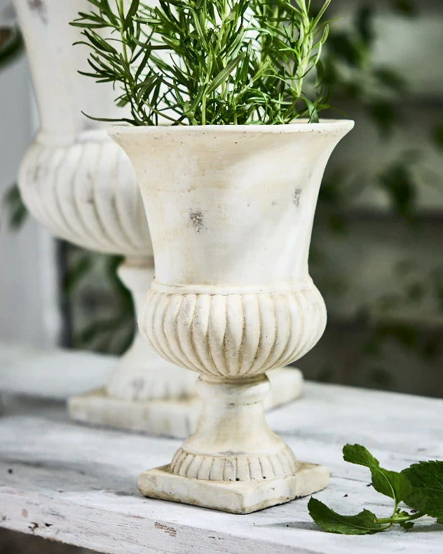 Granada White Urn Planter