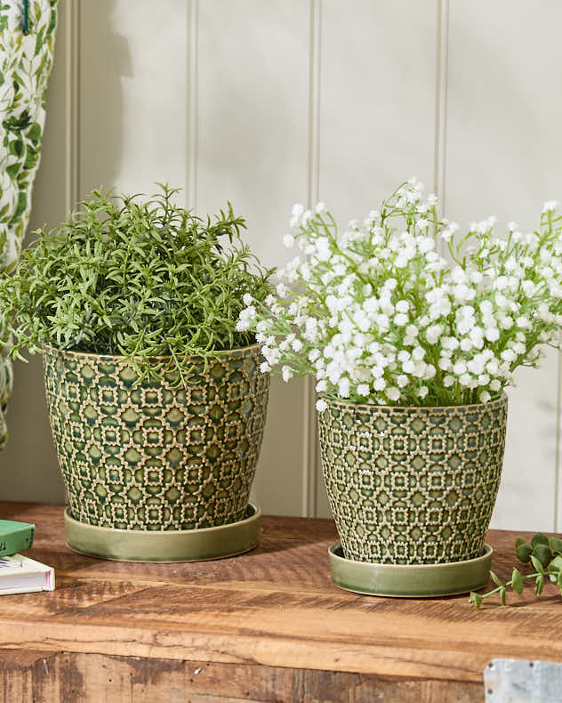 Taza Patterned Ceramic Planters