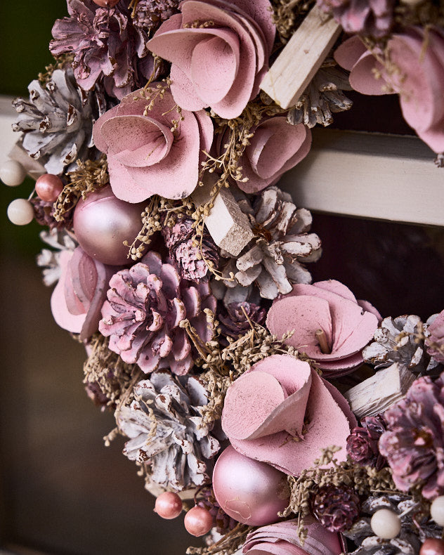 Wreaths - Pink Roses Wreath 38cm