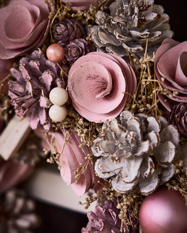 Wreaths - Pink Roses Wreath 38cm