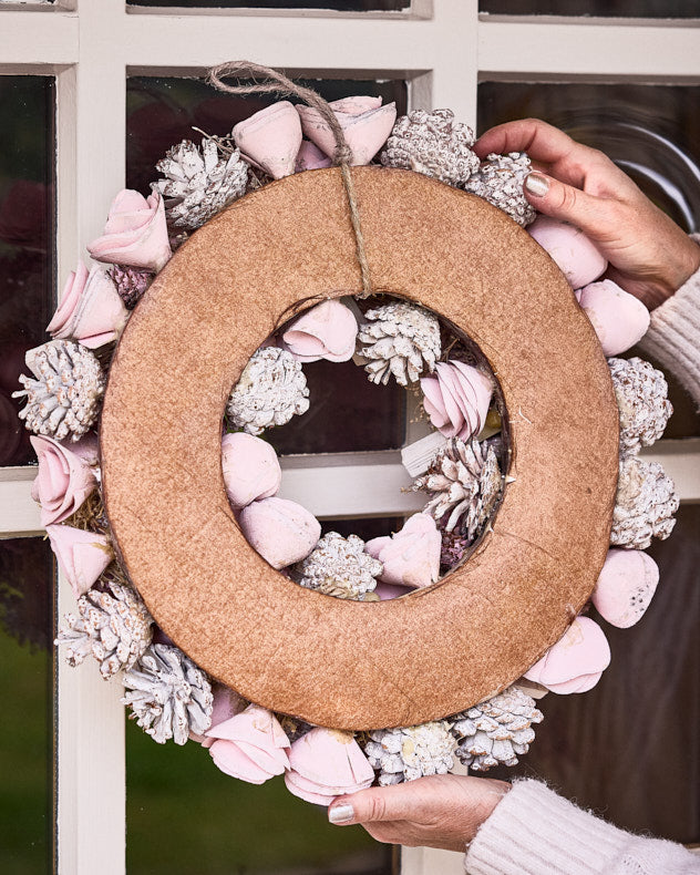 Pink Roses Wreath 38cm