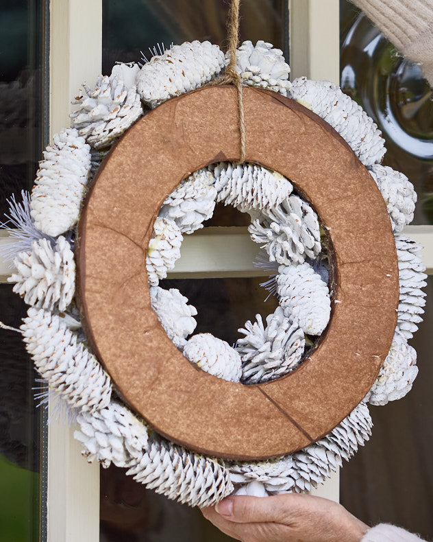 White Frosted Wreath 35cm