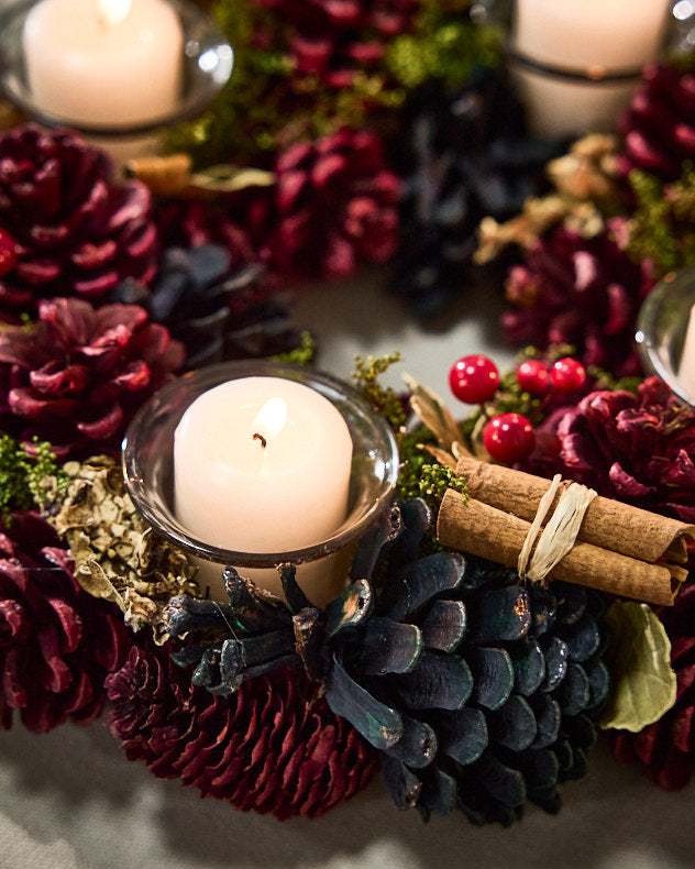 Cinnamon Pine Round Tealight Centrepiece