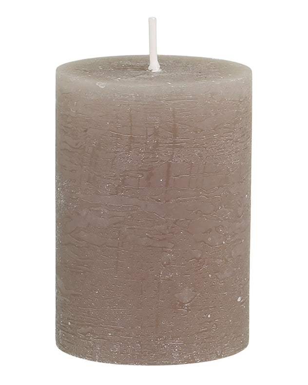 Rustic Grey Pillar Candle