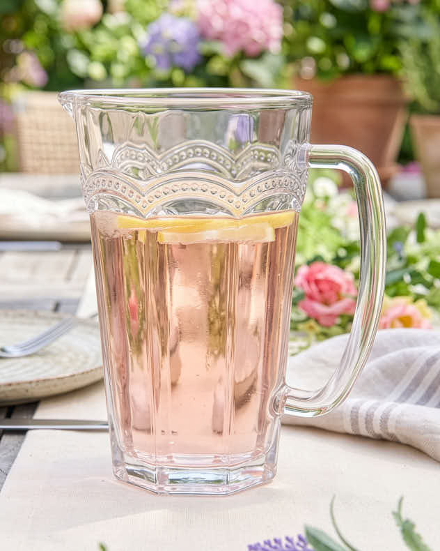 Clear Glass Serving Jugs & Pitchers - Vela Beaded Glass Serving Pitcher