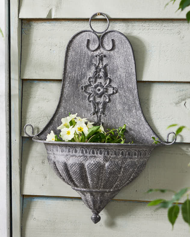 Lacourt Antique Zinc Wall Planter