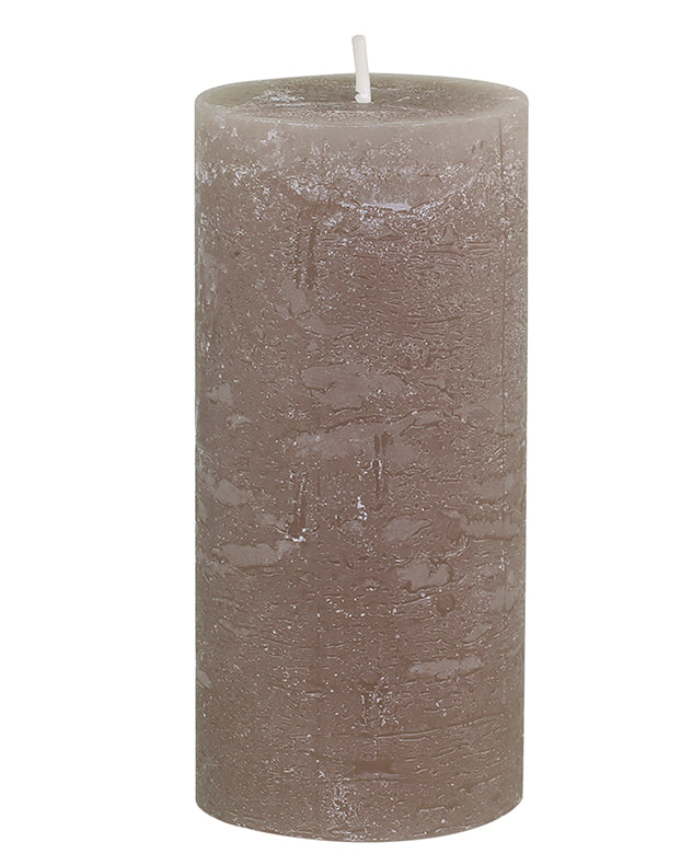 Rustic Grey Pillar Candle