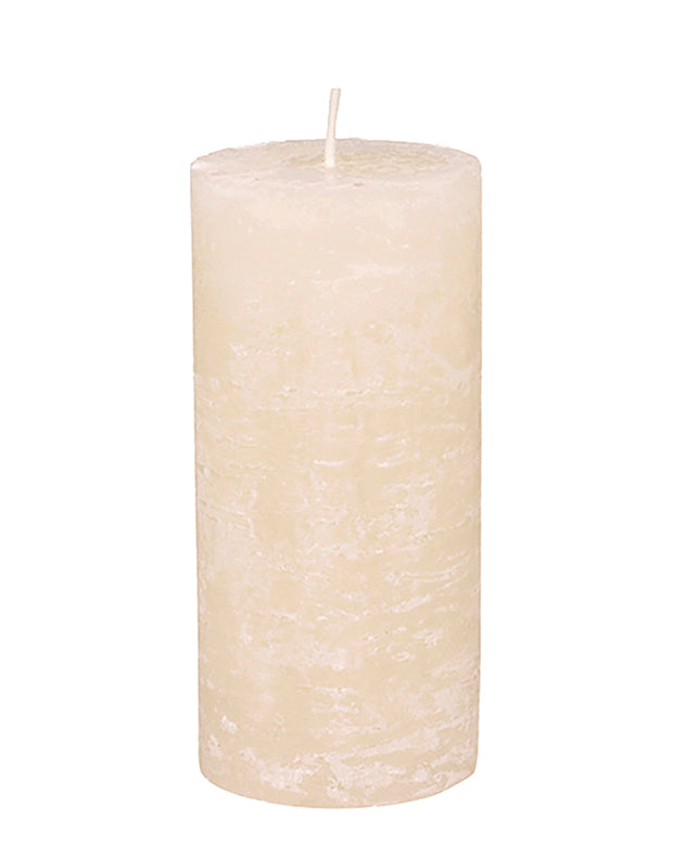 Large Cream Rustic Pillar Candle