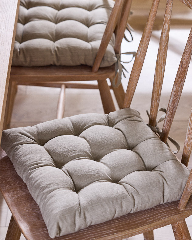Salina Grey Seat Pad with Ties
