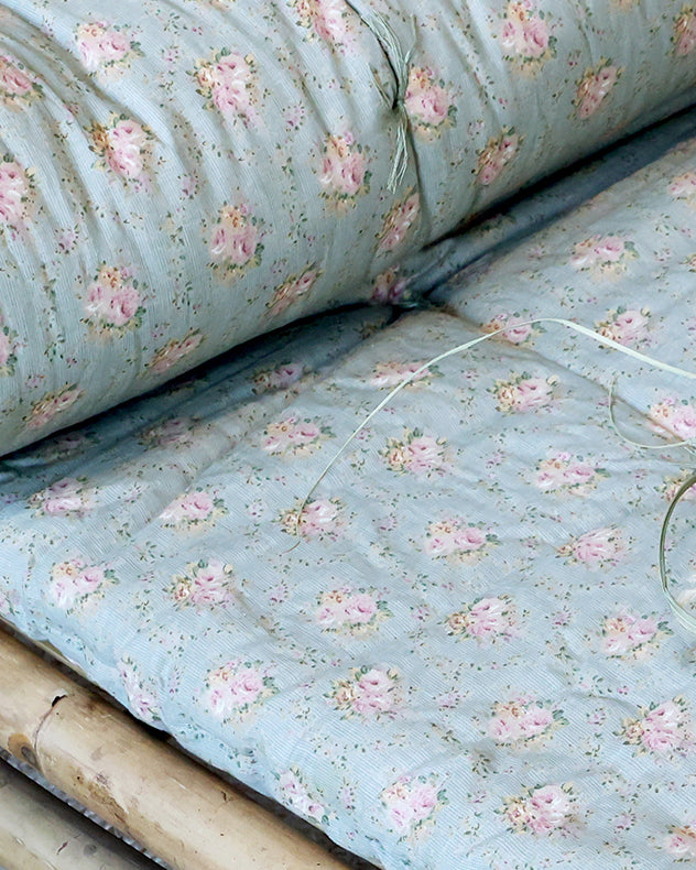 Fairford Blue Floral Bench Pad