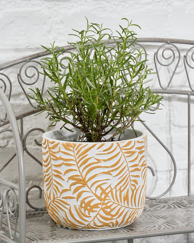 Selva Yellow Leaf Print Planters