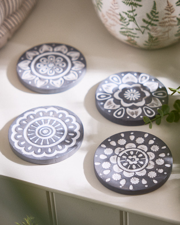 Zagora Set of 4 Embossed Coasters