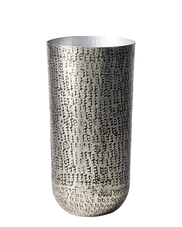 Zaio Tall Hammered Metal Vase