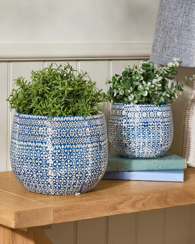 Azla Blue Mosaic Patterned Planters