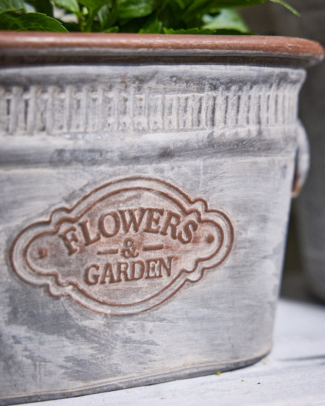 Flowers and Garden Metal Planters
