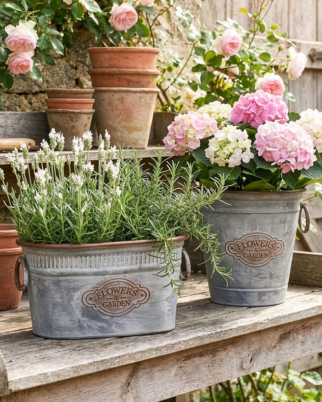 Flowers & Garden Metal Planters