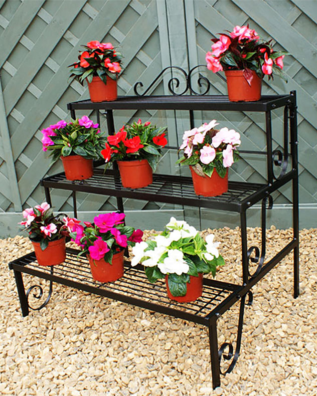 Colerne Scrolled Black Plant Stands