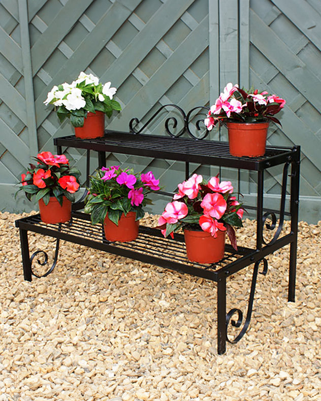 Colerne Scrolled Black Plant Stands